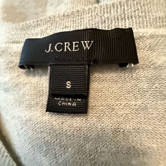 J. Crew Gray Merino Wool Three Quarter Sleeve Sweater Sz S Preppy, Lt Academia - Picture 5 of 10